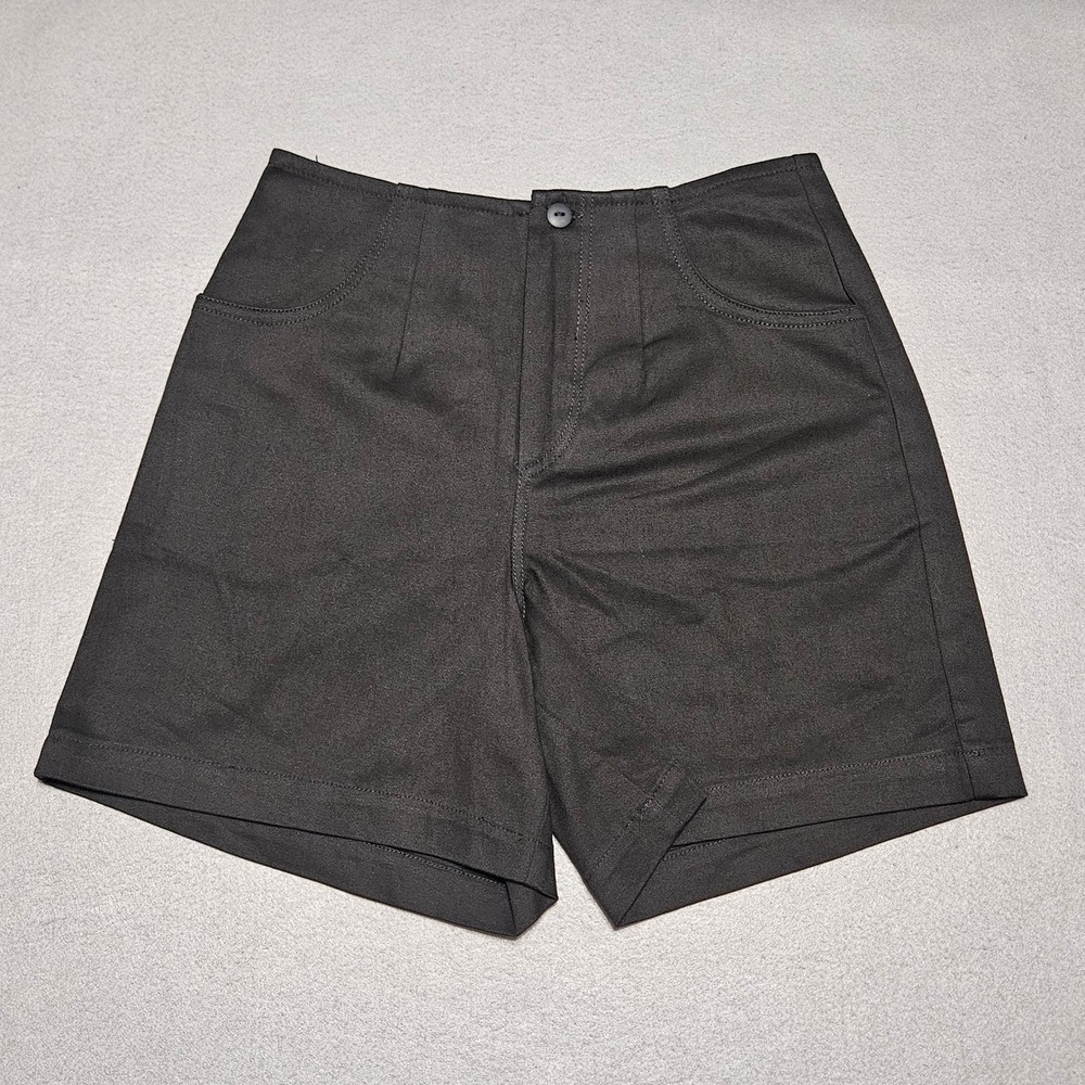 A.B Lambdin Womens High Waist Shorts Sz 6 Black Cotton Spandex Made in USA VTG